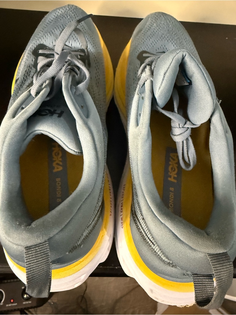 Hoka Men's Gray and Yellow Running Sneakers - Picture 5 of 9